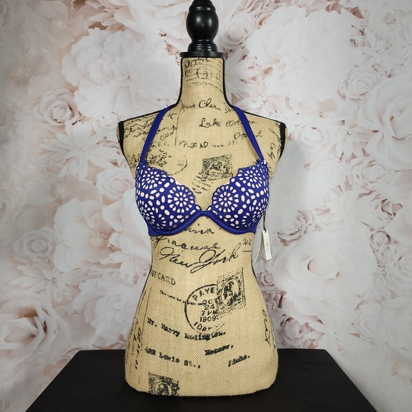 Purple and Pink Shade & Shore Push-Up Halter Bikini Top - Picture 2 of 9